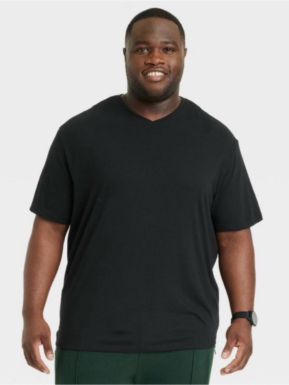 V neck Everyday wear black T-shirt size 4X